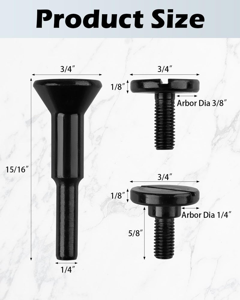 AOKLIT Die Grinder Accessories 3/8" & 1/4" Arbor Hole, 8 Pack Mounting Mandrel for Die Grinder Cut Off Wheel Drill Bits Tool - Image 2